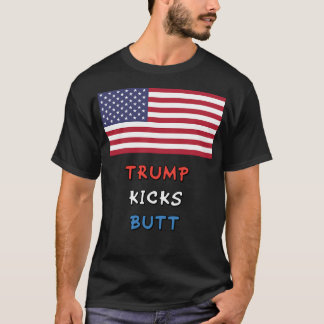 Trump trapt maar sterren strepen de vlag vrijheid t-shirt