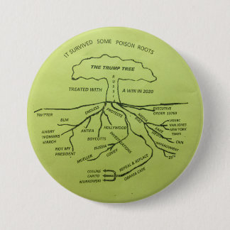 Trump tree yellow ronde button 7,6 cm