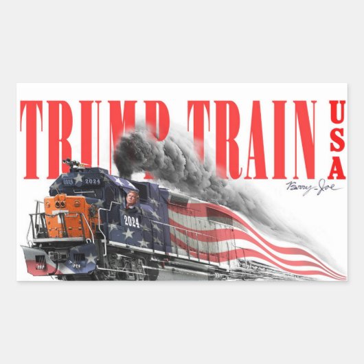 Trump trein 2024 rechthoekige sticker (Voorkant)