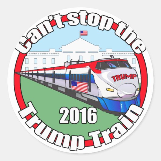Trump trein 2 ronde sticker (Voorkant)