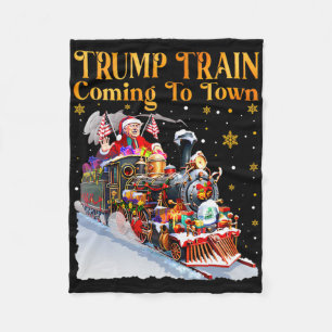 Trump Trein Komt Naar De Stad Funny Kerstmis Santa Fleece Deken