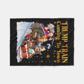 Trump-trein komt naar stad met grappige kerstman fleece deken (Voorkant (Horizontaal))