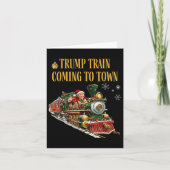 Trump-trein komt naar stad met grappige kerstman kaart (Voorkant)
