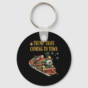 Trump-trein komt naar stad met grappige kerstman sleutelhanger