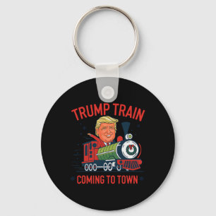 Trump-trein komt naar stad met grappige kerstman sleutelhanger
