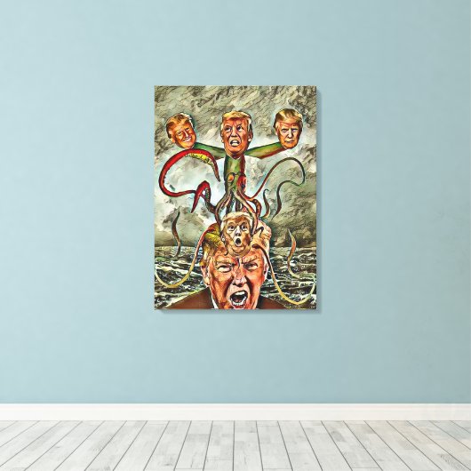 Trump True Form Abstracte Waterverf Canvas Afdruk (Insitu (Houten vloer))