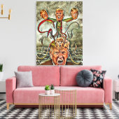 Trump True Form Abstracte Waterverf Canvas Afdruk (Insitu (Woonkamer))