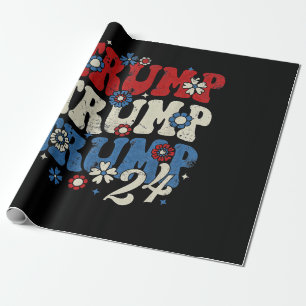 Trump Trump Trump 2024 Retro Cadeaupapier