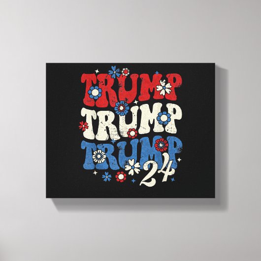 Trump Trump Trump 2024 Retro Canvas Afdruk (Voorkant)