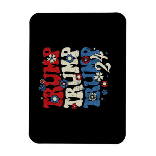 Trump Trump Trump 2024 Retro Magneet