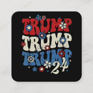 Trump Trump Trump 2024 Retro  Vierkante Visitekaartje