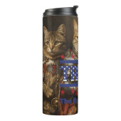 Trump Tumbler: "Wraaktour" (3 Cat Knights) Thermosbeker (Gedraaid links)