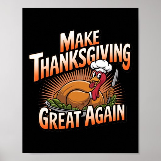 Trump Turkije Grappig 2024 Maak Thanksgiving Groot Poster (Voorkant)