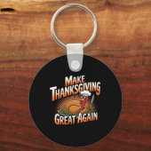 Trump Turkije Grappig 2024 Maak Thanksgiving Groot Sleutelhanger (Voorkant)