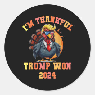Trump Turkije Grappige meme in dankbaar Trump won Ronde Sticker