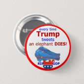 Trump Tweets & An Elephant Dies Ronde Button 5,7 Cm (Voorkant /achterkant)