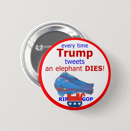 Trump Tweets & An Elephant Dies Ronde Button 5,7 Cm (Voorkant /achterkant)