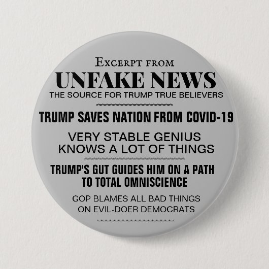 TRUMP UNFAKE NEWS BUTTON (Voorkant)