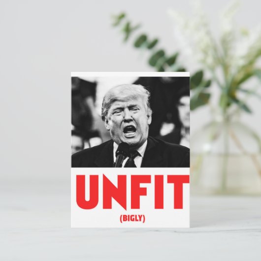TRUMP UNFIT BRIEFKAART (Staand voorkant)