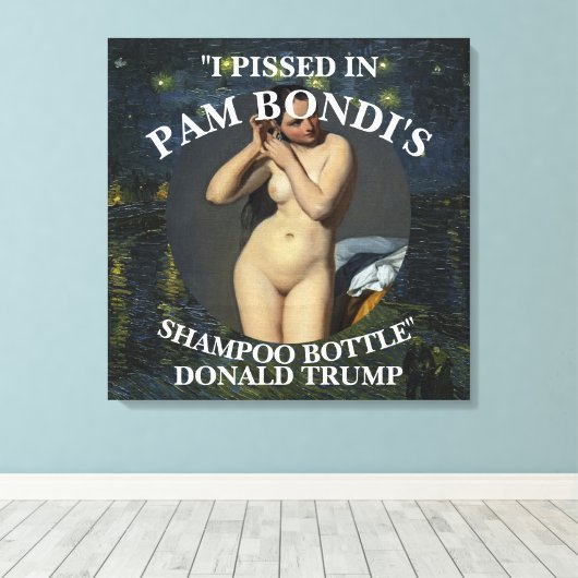 Trump Urine Party Poetin plaagt Republikeins Witte Canvas Afdruk (Insitu (Houten vloer))