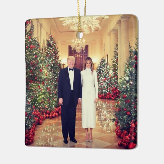 Trump US President White House Keramisch Ornament (Links)