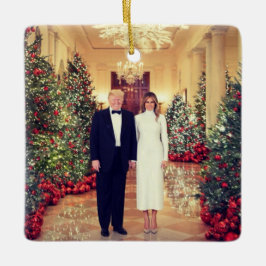 Trump US President White House Keramisch Ornament