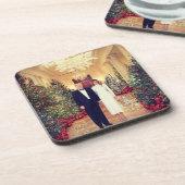 Trump US President White House Kerstmis Bier Onderzetter (Linkerzijde)