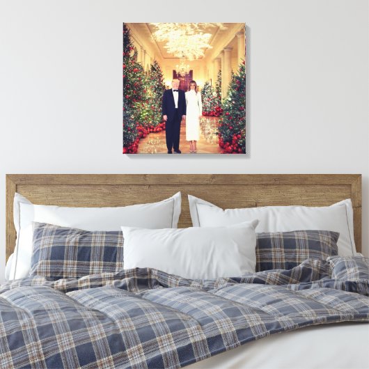 Trump US President White House Kerstmis Canvas Afdruk (Insitu (Slaapkamer))