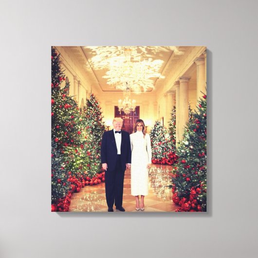 Trump US President White House Kerstmis Canvas Afdruk (Voorkant)