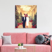 Trump US President White House Kerstmis Canvas Afdruk (Insitu (Woonkamer))