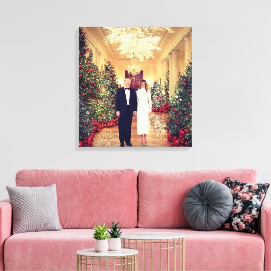 Trump US President White House Kerstmis Canvas Afdruk (Insitu (Woonkamer))