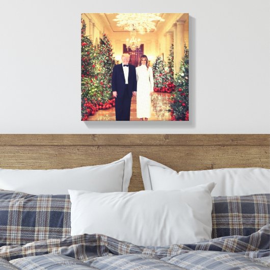 Trump US President White House Kerstmis Canvas Afdruk (Insitu (Slaapkamer))