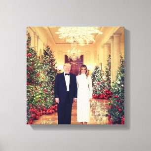 Trump US President White House Kerstmis Canvas Afdruk