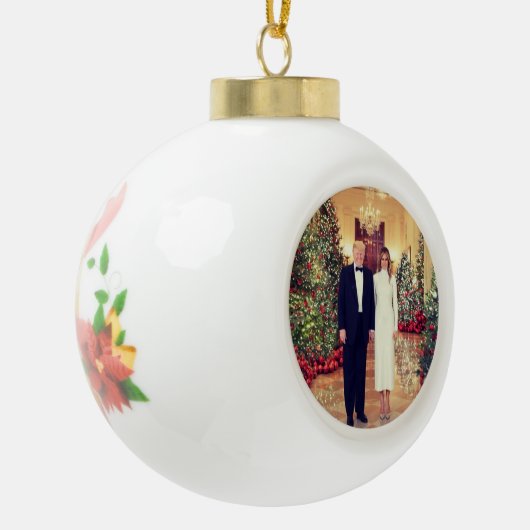 Trump US President White House Kerstmis Keramische Bal Ornament (Links)