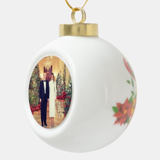 Trump US President White House Kerstmis Keramische Bal Ornament (Rechts)