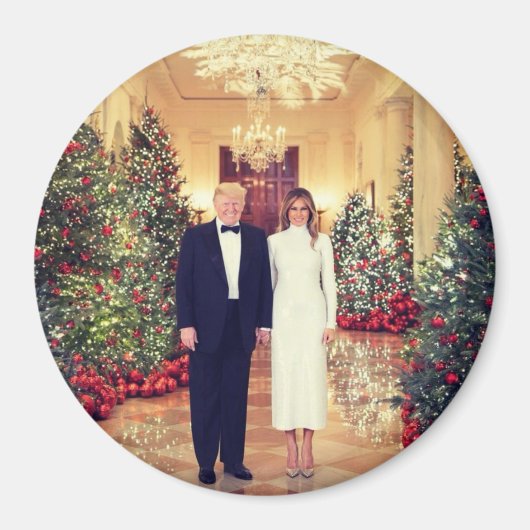Trump US President White House Kerstmis Magneet (Voorkant)