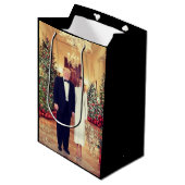 Trump US President White House Kerstmis Medium Cadeauzakje (Voorkant Gekanteld)