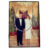 Trump US President White House Kerstmis Medium Cadeauzakje (Voorkant)
