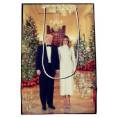 Trump US President White House Kerstmis Medium Cadeauzakje (Achterkant)