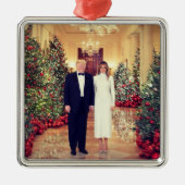 Trump US President White House Kerstmis Metalen Ornament (Voorkant)