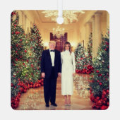 Trump US President White House Kerstmis Metalen Ornament (Achterkant)