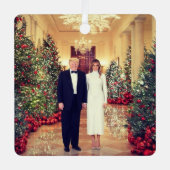 Trump US President White House Kerstmis Metalen Ornament (Voorkant)