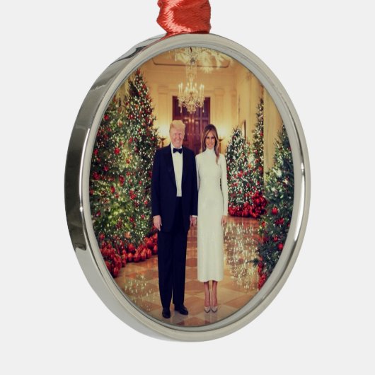 Trump US President White House Kerstmis Metalen Ornament (Rechts)
