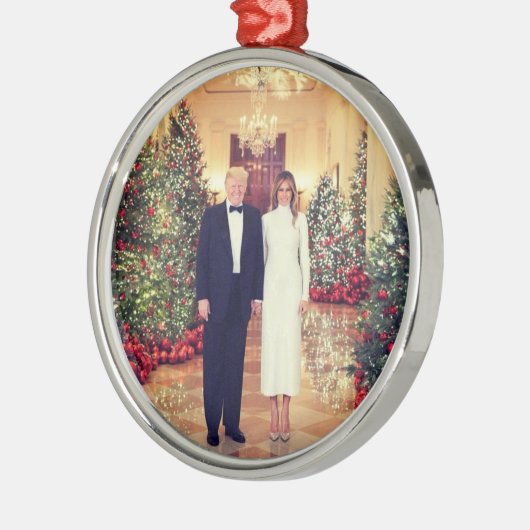 Trump US President White House Kerstmis Metalen Ornament (Links)