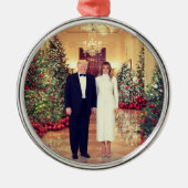 Trump US President White House Kerstmis Metalen Ornament (Voorkant)