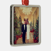 Trump US President White House Kerstmis Metalen Ornament (Rechts)