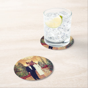 Trump US President White House Kerstmis Ronde Kartonnen Onderzetter