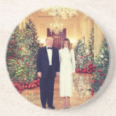 Trump US President White House Kerstmis Zandsteen Onderzetter (Voorkant)
