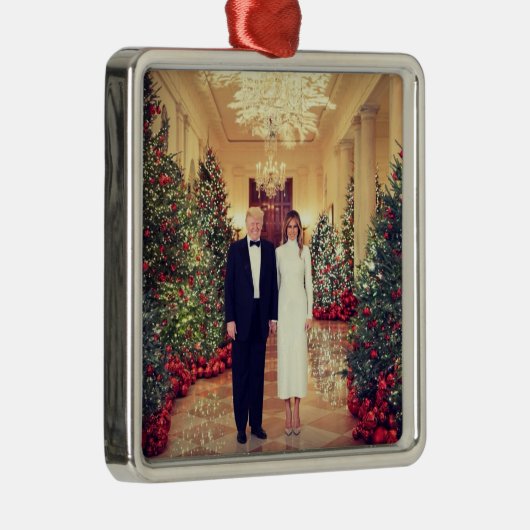 Trump US President White House Metalen Ornament (Rechts)