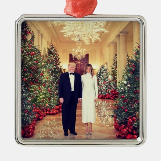 Trump US President White House Metalen Ornament (Voorkant)